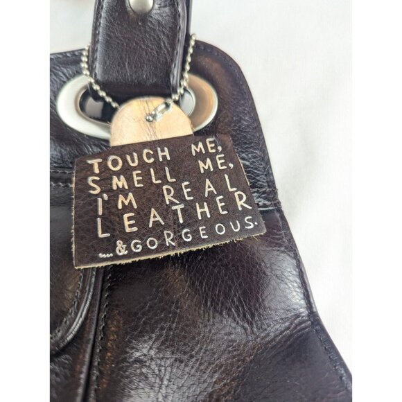 La‎ Diva Brown Leather Purse Handbag Medium Shoulder Bag NWT - Picture 8 of 16